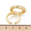 Brass Micro Pave Clear Cubic Zirconia Cuff Rings for Women Men RJEW-Z080-04G-5