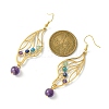 Natural Mixed Gemstone Beaded Dangle Earrings EJEW-TA00384-02-3