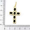 Rack Plating Brass Cubic Zirconia European Dangle Charms KK-P287-47G-01-3