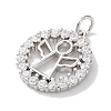 Rack Plating Brass Micro Pave Clear Cubic Zirconia Pendants KK-Z039-12P-2