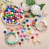 50Pcs Silicone Beads Round Rubber Beads 15MM Loose Spacer Beads for DIY Supplies Jewelry Keychain Making JX473A-4