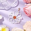 Flower Natural Carnelian & Glass Seed Beads Pendant Decorations HJEW-TA00243-2