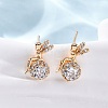 Brass Micro Pave Cubic Zirconia Stud Earrings EJEW-D288-18G-4