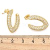 Rack Plating Brass Micro Pave Clear Cubic Zirconia Stud Earrings for Women EJEW-C125-21A-G-5