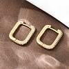 Rectangle Brass Clear Cubic Zirconia Stud Earrings EJEW-A156-12B-G-3