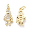 Brass Micro Pave Clear Cubic Zirconia Charms X-ZIRC-Q024-14G-1