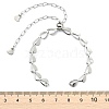 Brass Heart Link Chain Slider Bracelet Making AJEW-JB01603-02-2