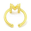 Rack Plating Brass Open Cuff Rings for Women RJEW-F162-01G-M-3