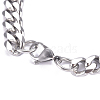 Tarnish Resistant Men's 304 Stainless Steel Cuban Link Chain Bracelets BJEW-G631-13P-2