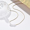 White Plastic Pearl Graduated Round Beads Pendant Necklaces NJEW-P320-21G-1