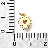 Brass Micro Pave Cubic Zirconia with Glass Pendants KK-D295-28G-02-3