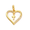 Brass Micro Pave Cubic Zirconia Pendants KK-U033-10G-01-1