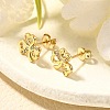 Clover Brass Micro Pave Clear Cubic Zirconia Stud Earrings EJEW-C126-02G-2