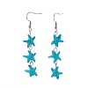 Synthetic Turquoise Beads Dangle Earrings EJEW-JE02848-1