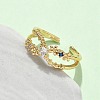 Brass Micro Pave Cubic Zirconia Cuff Rings RJEW-V009-09G-3