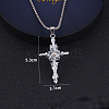 Cross Alloy Rhinestone Pendant Necklaces for Men FS-WG275E1-03-1