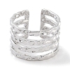 Non-Tarnish 304 Stainless Steel Multi-layer Open Cuff Rings RJEW-K273-03P-2