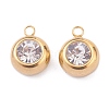 201 Stainless Steel Rhinestone Charms STAS-Z009-03A-04G-1
