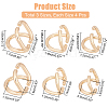 WADORN 12Pcs 3 Style Zinc Alloy Double D Ring Clasps FIND-WR0007-87-2