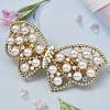 Tibetan Style Alloy Rhinestone Hair Barrettes PHAR-P010-04G-2