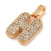 Brass Micro Pave Cubic Zirconia Pendants KK-C076-29H-G01-2