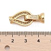 Brass Micro Pave Clear Cubic Zirconia Fold Over Clasps KK-C075-01G-3