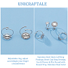 Unicraftale 4Pcs 4 Styles 304 Stainless Steel Open Cuff Ring Findings STAS-UN0049-03-5