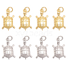 CHGCRAFT 8Pcs 2 Colors Rack Plating Brass Pendants ZIRC-CA0001-22-1