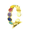 Brass Open Cuff Rings for Women RJEW-R005-03G-2