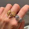 Alloy Rhinestone Cuff Open Rings WGEE099-01-3