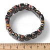 Handmade Millefiori Lampwork Beaded Stretch Bracelets for Men Women BJEW-G738-01A-02-5