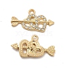 Alloy Crystal Rhinestone Pendants PALLOY-B009-18G-1