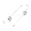 Brass Micro Pave Clear Cubic Zirconia Ear Wrap Crawler Hook Earrings EJEW-O097-01P-2