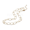 Ion Plating(IP) 304 Stainless Steel Horse Eye Link Chain Necklace for Men Women STAS-B039-02G-1