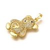 Rack Plating Brass Micro Pave Cubic Zirconia Pendants KK-L226-006G-01-2