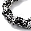 Retro Alloy Skull Snake Link Chain Bracelets for Women Men BJEW-L684-009AS-2