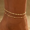 Brass Double Layer Chain Anklets for Women FS-WGB1635-02-1