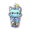 Transparent Printed Acrylic Pendants LS-TACR-G042-01E-2