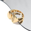 Brass Micro Pave Clear Cubic Zirconia Cuff Finger Rings for Women RJEW-B112-08G-3