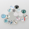 Helm &  Anchor Printed Glass Cabochons GGLA-A002-12mm-WW-1