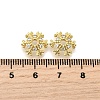 Snowflake Brass Micro Pave Clear Cubic Zirconia Bead Caps KK-K300-03C-G-3