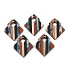 Transparent Resin & Walnut Wood Pendants X-RESI-E050-04-1