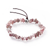 Chip Natural Strawberry Quartz Stretch Bracelets BJEW-JB04564-04-1