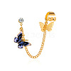 Butterfly Alloy Enamel Chains Tassel Stud Earrings WG03E93-15-1