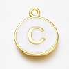 Brass Enamel Pendants KK-H103-01C-G-1