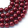 Baking Painted Pearlized Glass Pearl Round Bead Strands X-HY-Q003-6mm-39-1