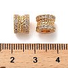 Brass Micro Pave Clear Cubic Zirconia Beads KK-B110-08G-3