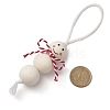 Christmas Wood Beads Pendant Decorations HJEW-TA00291-3