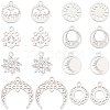 SUNNYCLUE 16Pcs 8 Style 304 Stainless Steel Charms STAS-SC0008-36-1-1