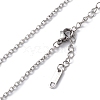 304 Stainless Steel Cable Chain Necklace for Men Women NJEW-K245-025D-2